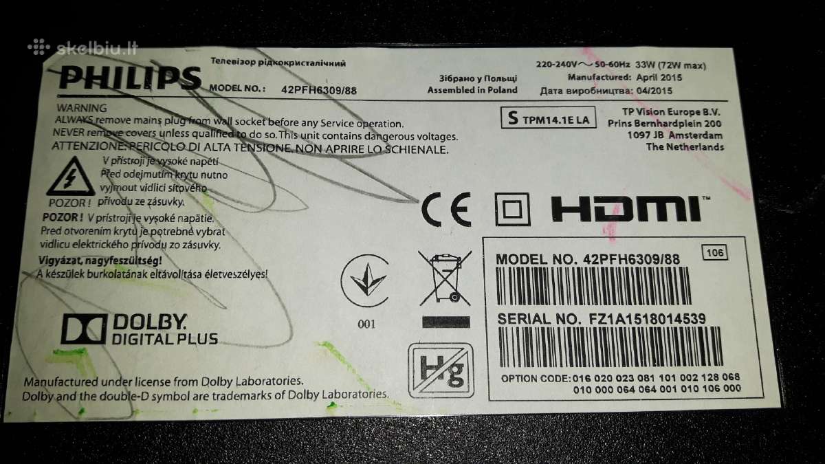 LG 47sl8500 Lc470wud (SB) (M4) Nr.12 (25,-eur - nuotraukos Nr. 8
