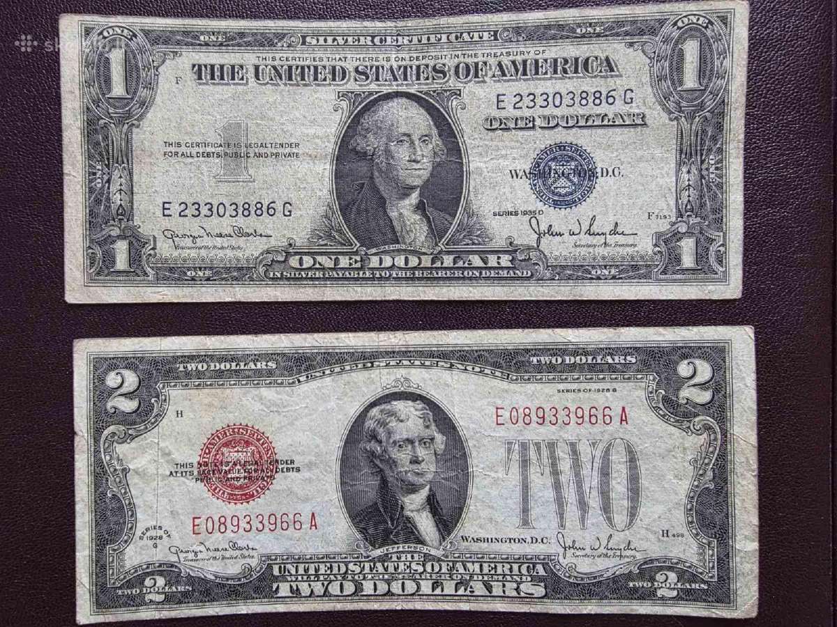 JAV doleriu banknotai auksines sidabrinės monetos - nuotraukos Nr. 19
