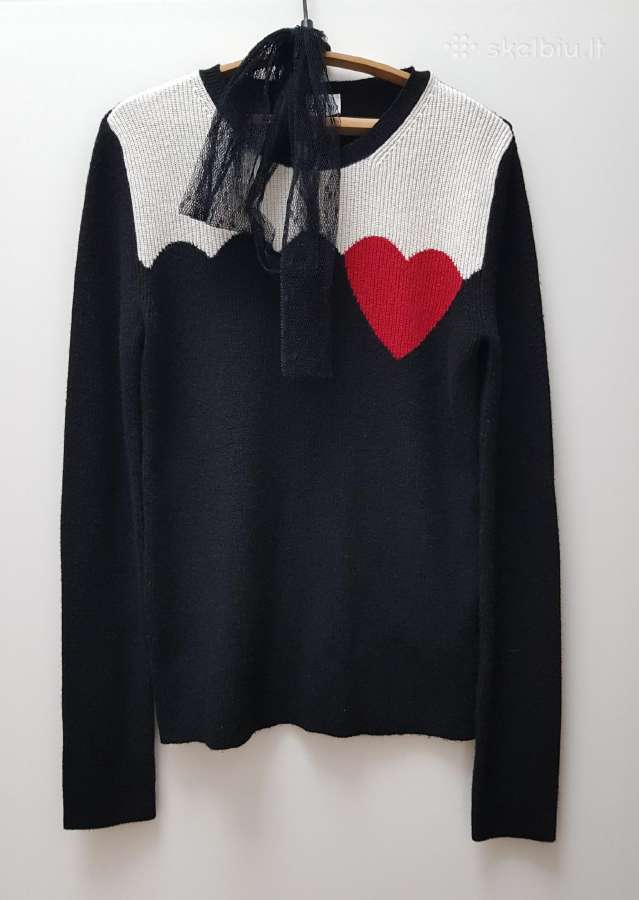 „Red Valentino“ moteriškas juodas baltas megztukas - nuotraukos Nr. 9