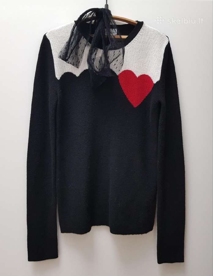 „Red Valentino“ moteriškas juodas baltas megztukas - nuotraukos Nr. 11