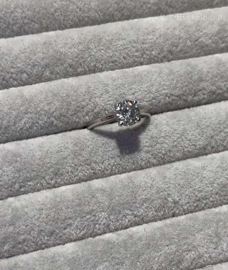 Auksinis žiedas su 1,5ct deimantu - nuotraukos Nr. 2