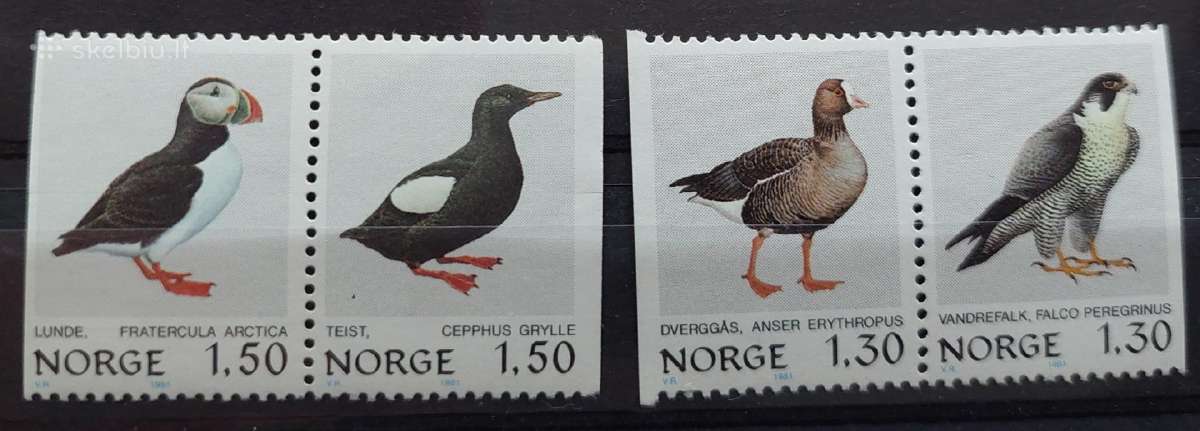 Norvegija 1981 paukščiai, švarus, Michel 827-830