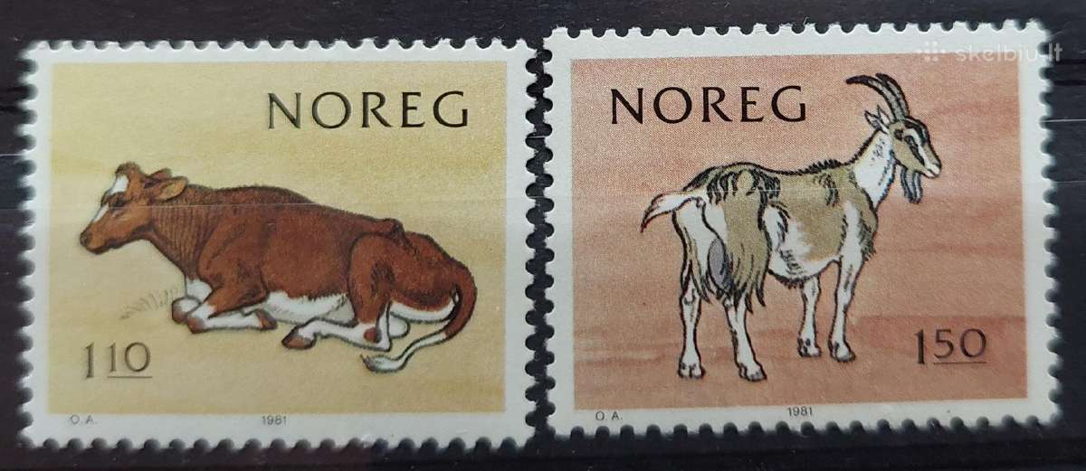 Norvegija 1981 karve ir ožka, švarus, Michel 834-8