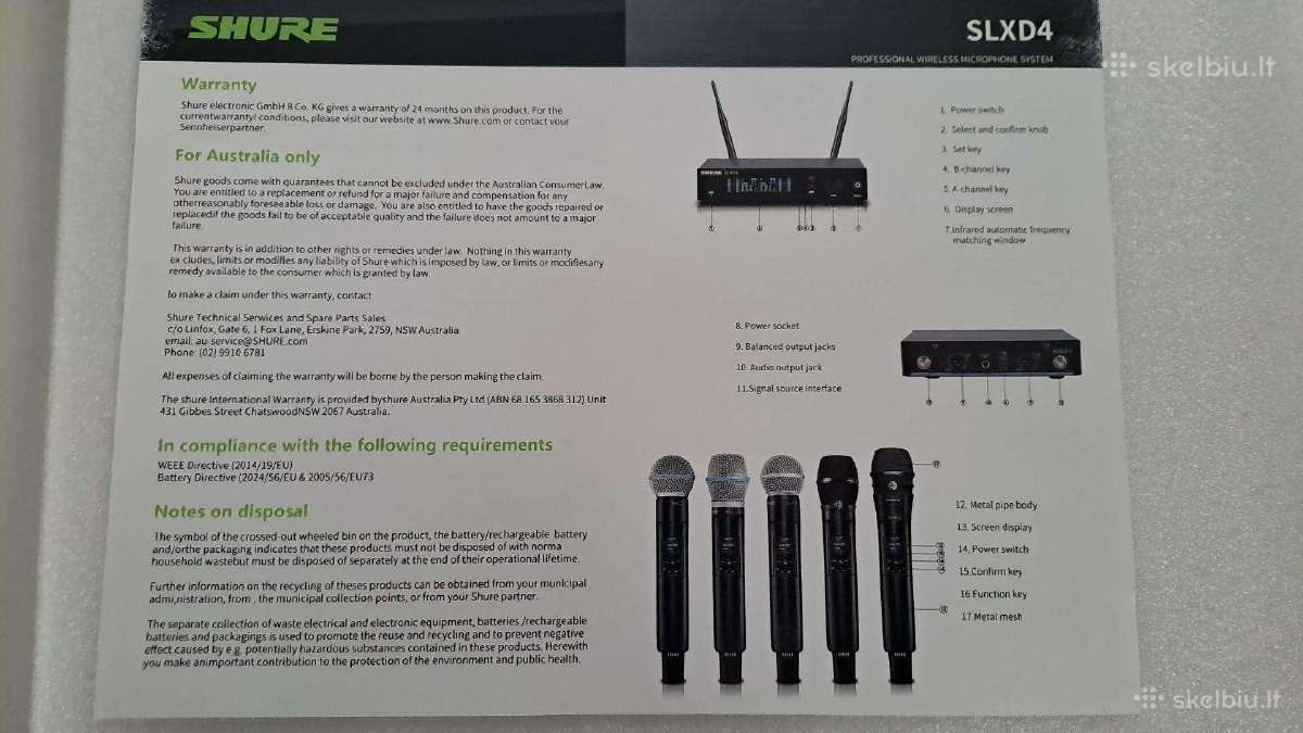 Mikrofonas Shure Slxd24 Ksm11 - nuotraukos Nr. 6