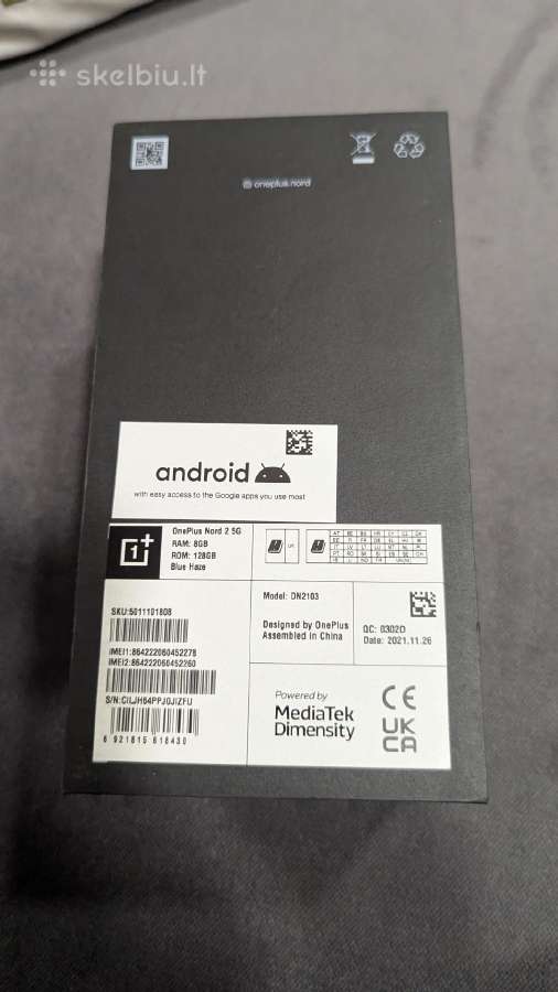 Oneplus Nord 2 8gb/128 GB - nuotraukos Nr. 4