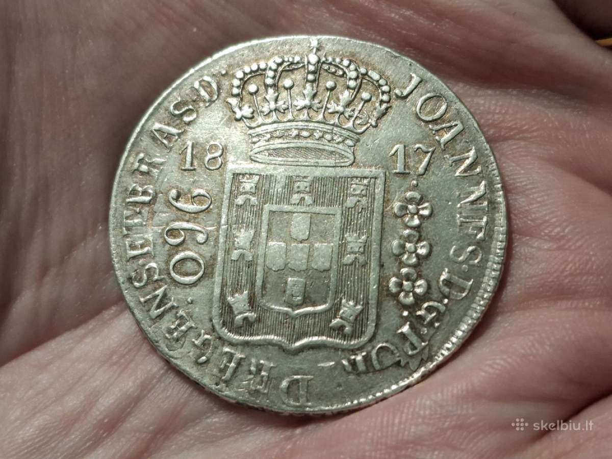 Brazilija 960 reis 1817 sidabras