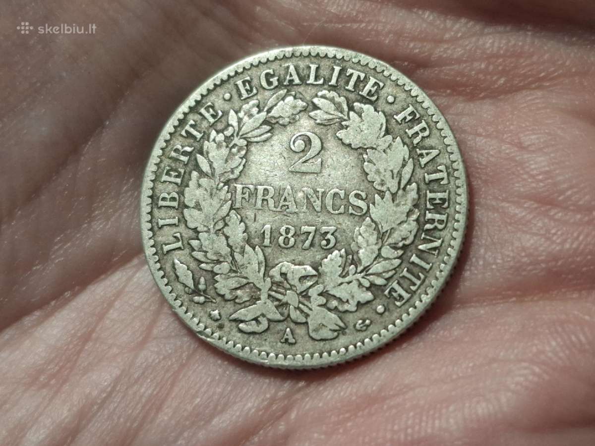 Prancūzija 2 frankai 1873 sidabras