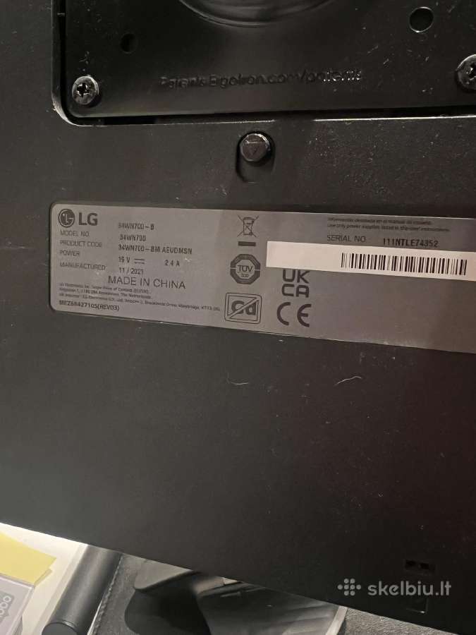 LG 34wn700 34 Ultrawide Ips 3440x1440 75hz - nuotraukos Nr. 3