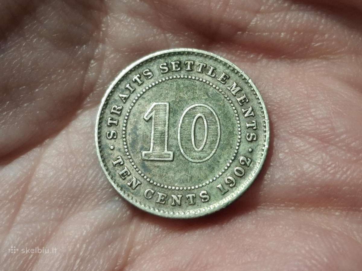 Sąsiaurio gyvenvietės 10 centų 1910 sidabras