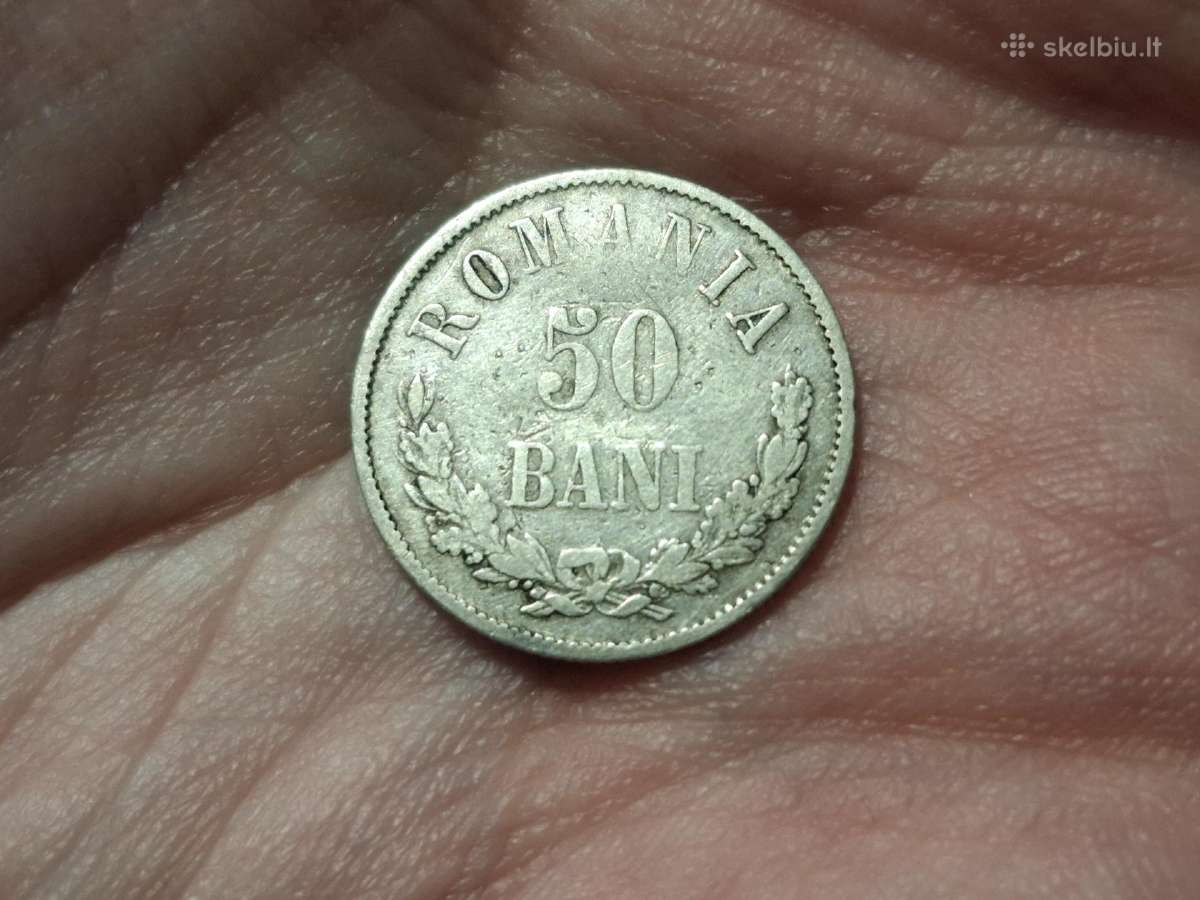 Rumunija 50 bani 1873 sidabras
