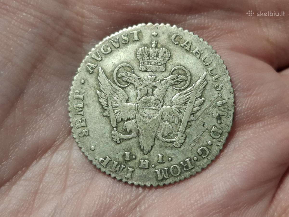 Hamburgas 8 šilingai 1738 sidabras - nuotraukos Nr. 2
