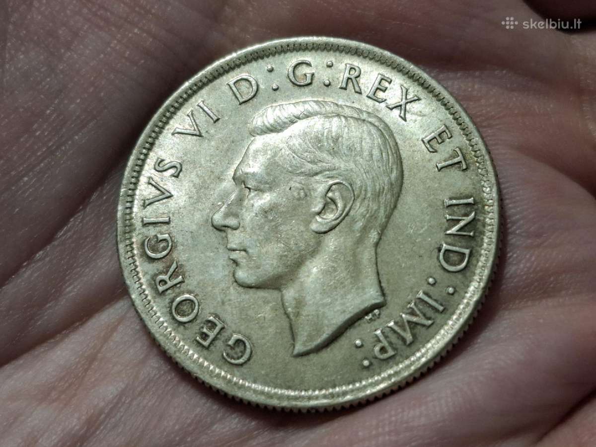 Kanada 1 doleris 1937 sidabras - nuotraukos Nr. 2