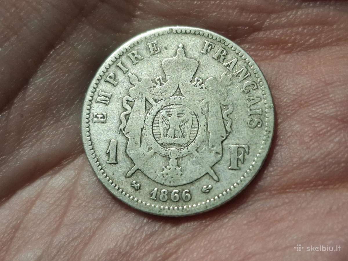 Prancūzija 1 frankas 1866 sidabras