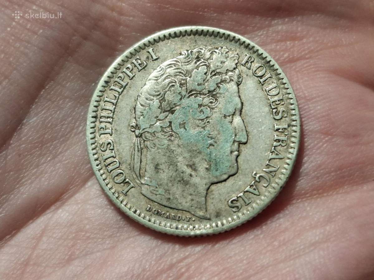 Prancūzija 2 frankai 1842 sidabras - nuotraukos Nr. 2