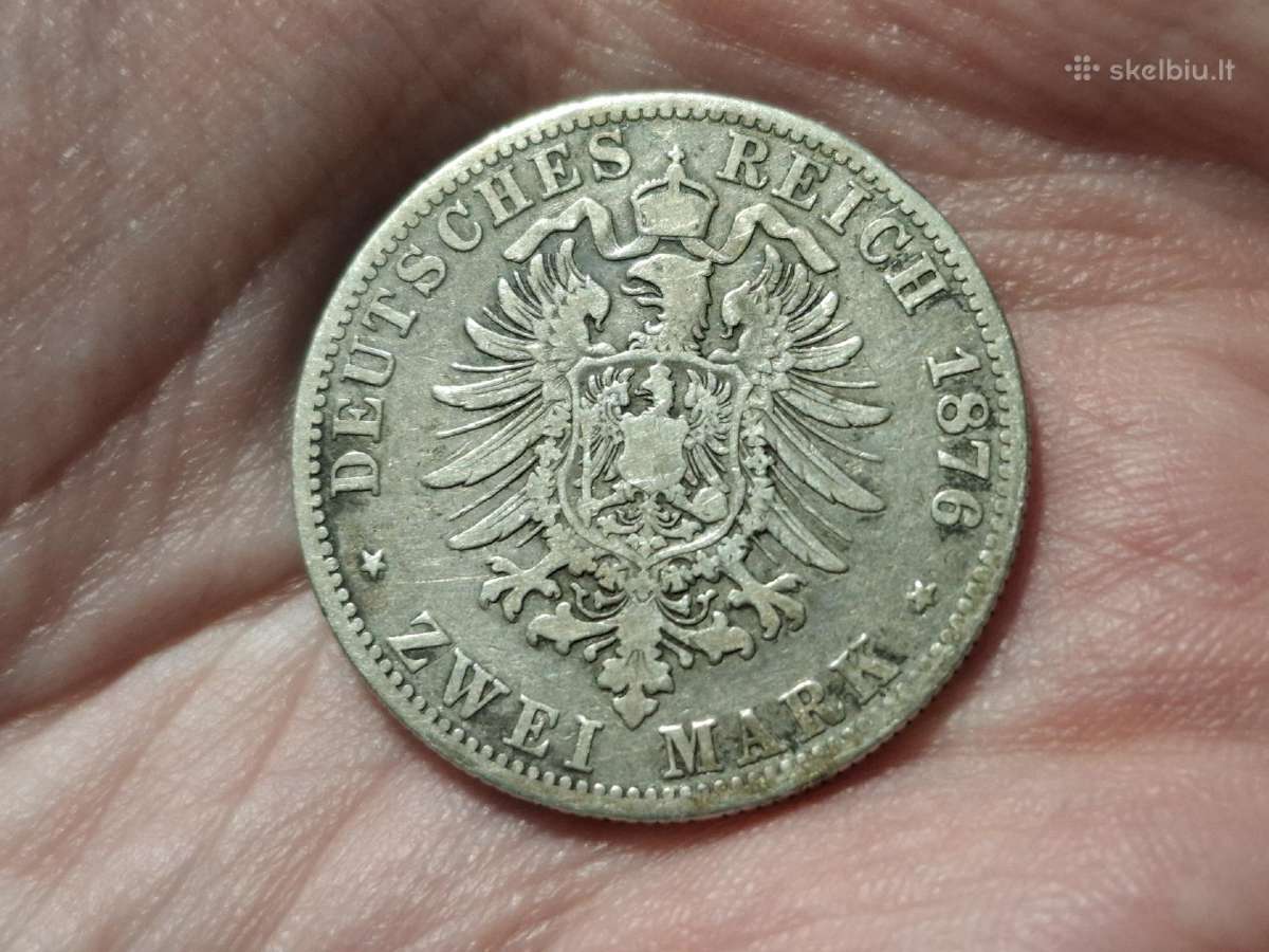 Hamburg 2 mark 1876 sidabras