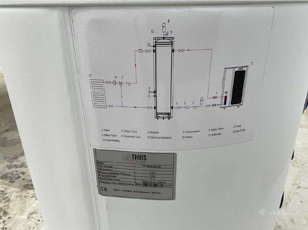 Vandens talpa Ts-tbuf100-so 100l boileris - nuotraukos Nr. 7