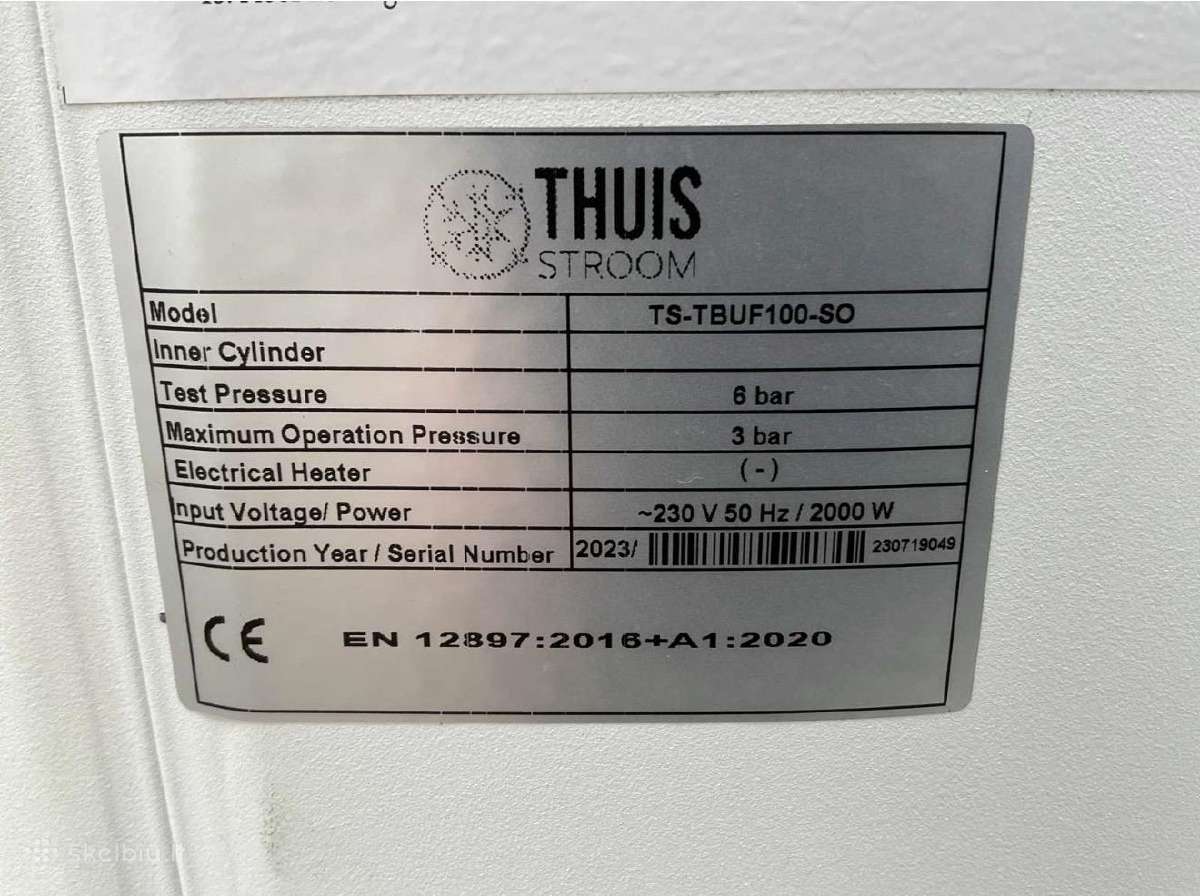 Vandens talpa Ts-tbuf100-so 100l boileris - nuotraukos Nr. 8