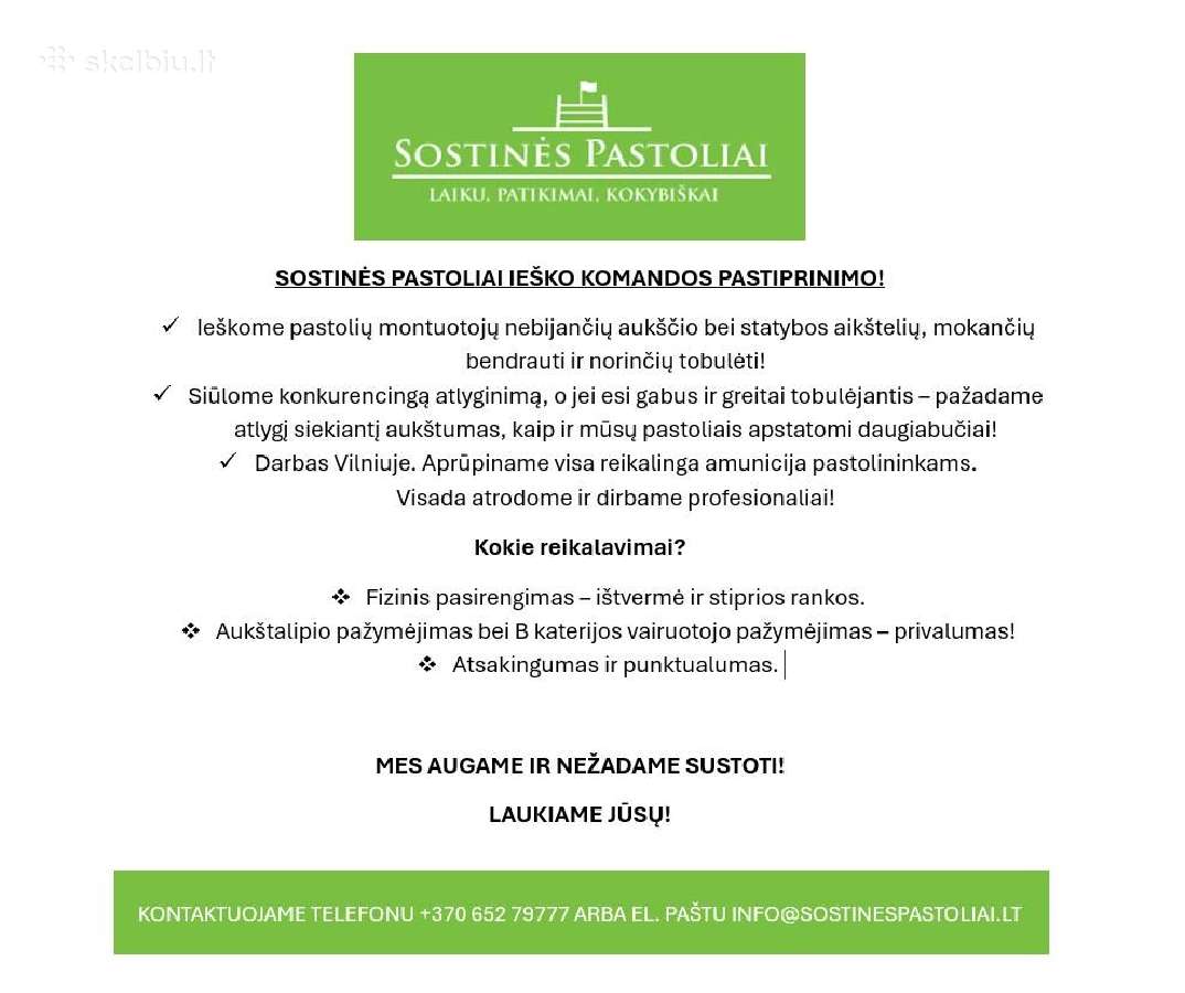 Pastolių montuotojai