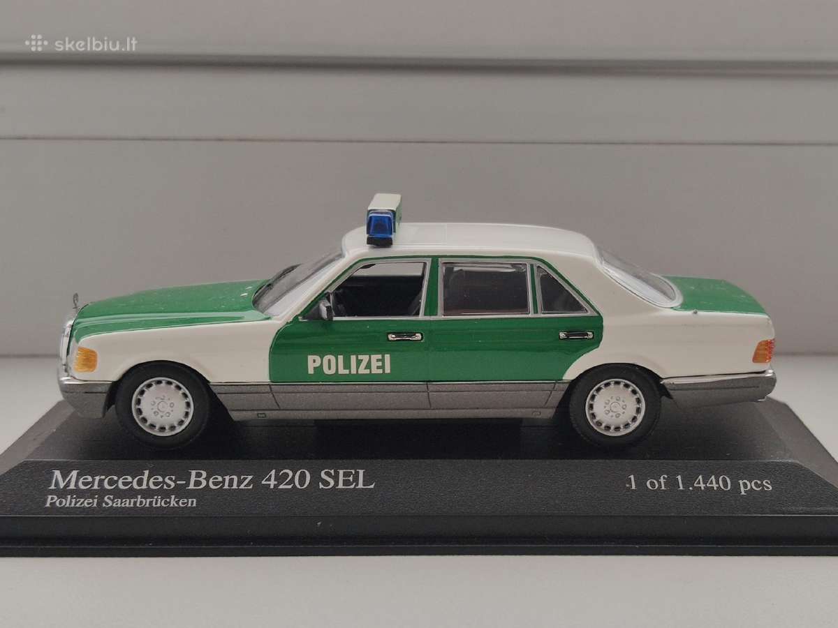 1:43 minichamps Mercedes benz 420 sel w126 polizei - nuotraukos Nr. 5
