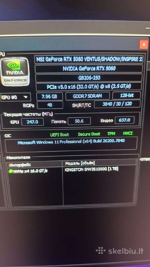 Pc: i3 13100f + Rtx 5060 + 256gb SSD + 16gb RAM - nuotraukos Nr. 4