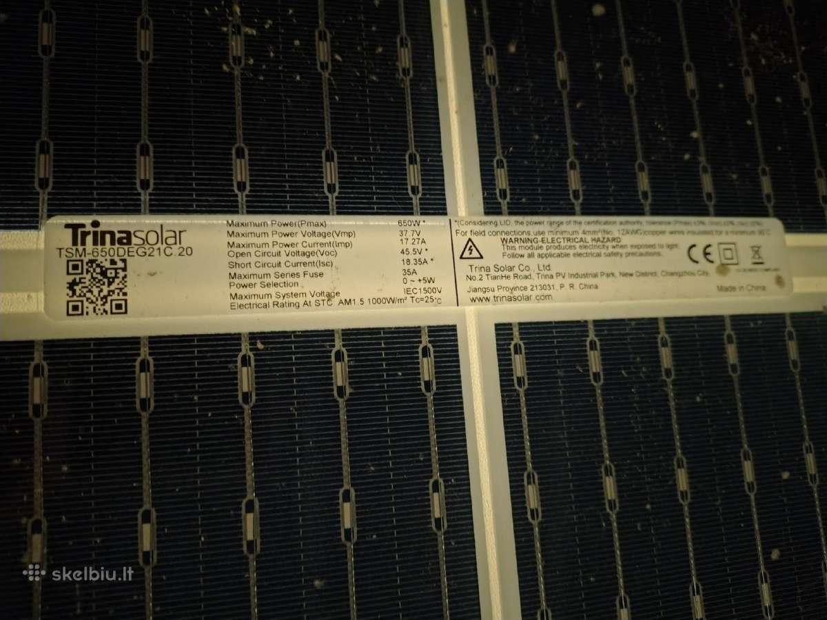 Saules modulis Trina 650w bifacial - nuotraukos Nr. 2