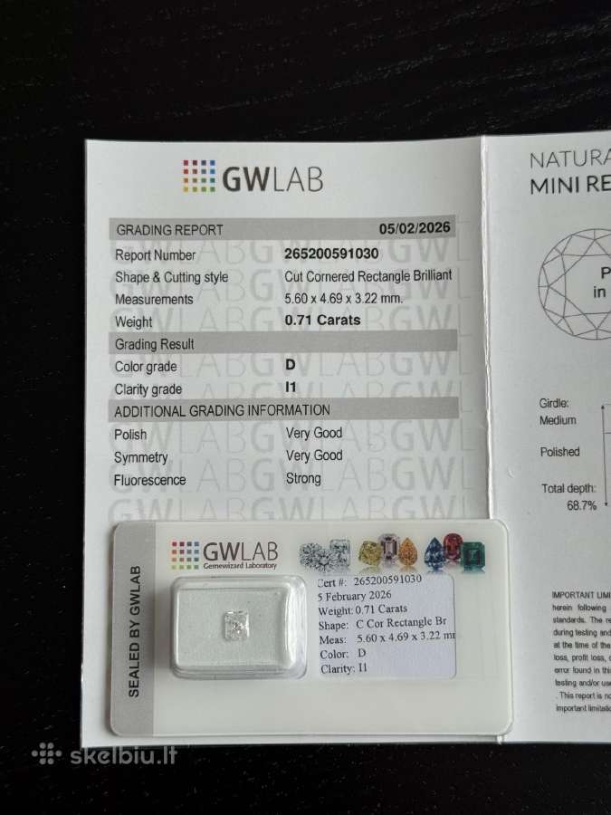 Natūralus 0,71 ct briliantas (deimantas) - nuotraukos Nr. 4