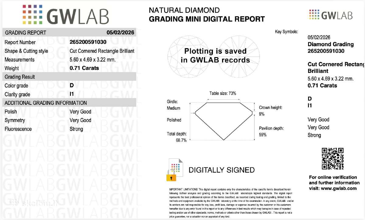 Natūralus 0,71 ct briliantas (deimantas) - nuotraukos Nr. 11