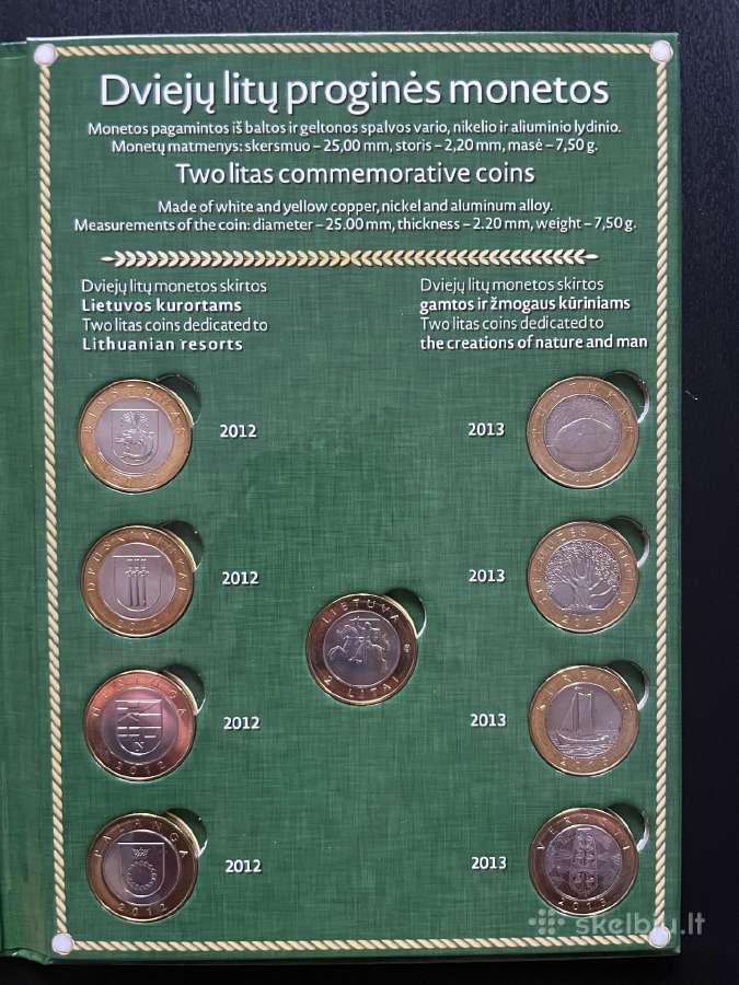 Lr vieno ir dviejų litų apyvartinės proginės - nuotraukos Nr. 4