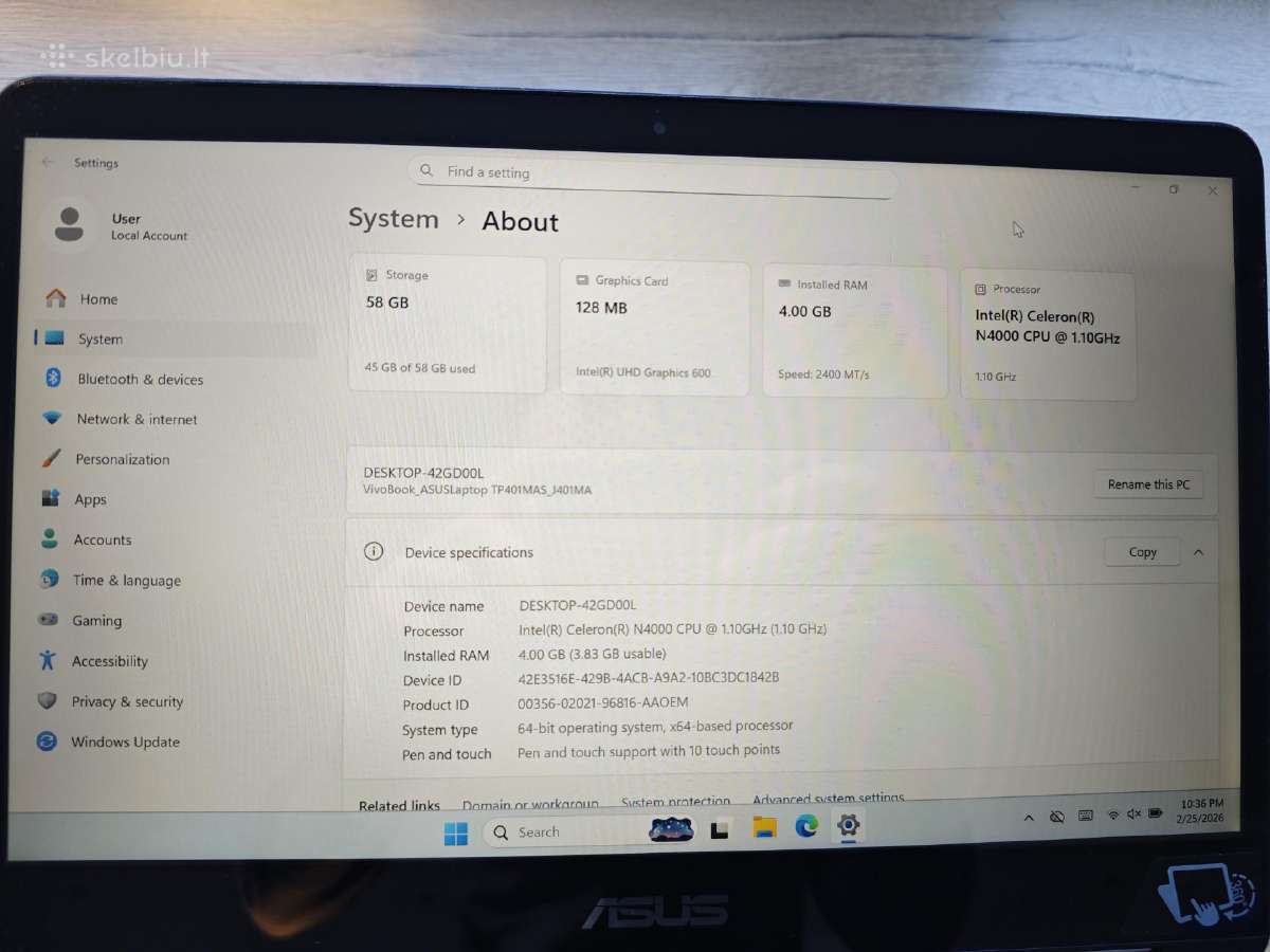 Asus Vivobook Flip 14 Tp401m - nuotraukos Nr. 3