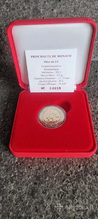 Monakas 2011m. 2 eurų proginė moneta. Bu ir Unc. - nuotraukos Nr. 2