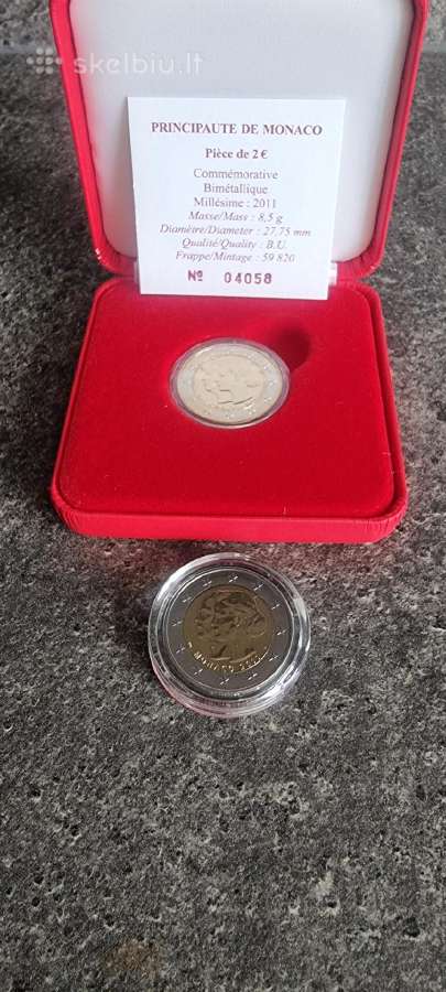 Monakas 2011m. 2 eurų proginė moneta. Bu ir Unc. - nuotraukos Nr. 3