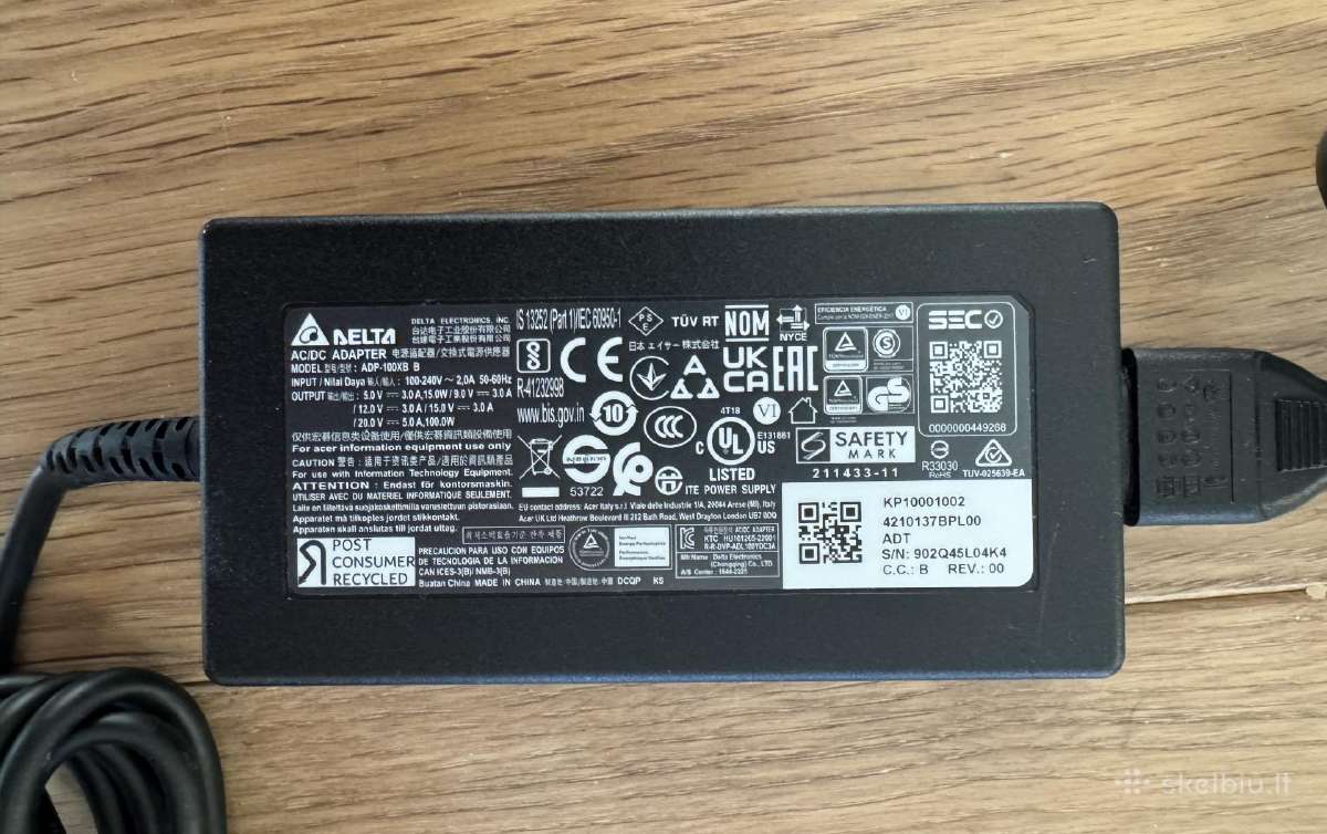 Originalus kroviklis Delta Adp-100xb B 100w Usb C - nuotraukos Nr. 3