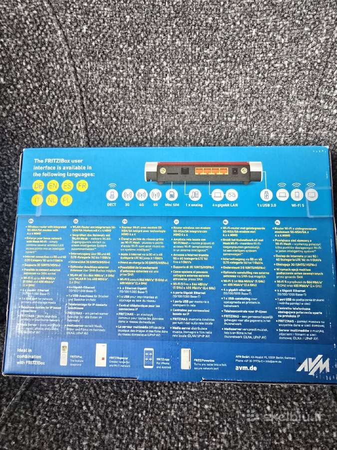 Maršrutizatorius Avm Fritz!box 6850 5G - nuotraukos Nr. 2