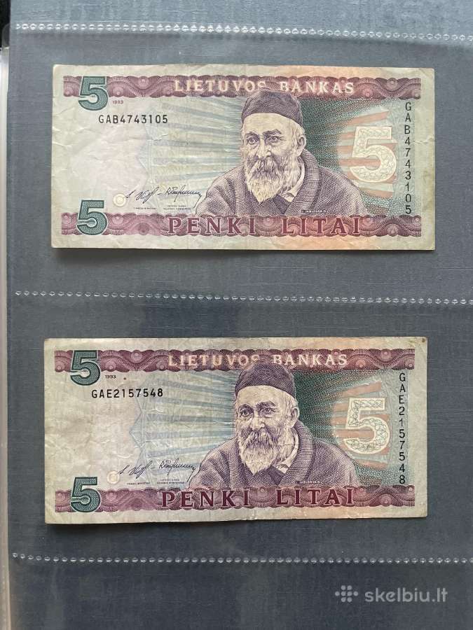 5 litai 1993 metai Jablonskis