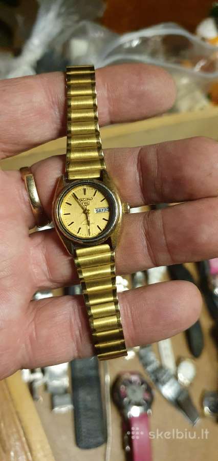 Auksu dengtas 1978 metu Seiko mechaninis laikrodis - nuotraukos Nr. 8