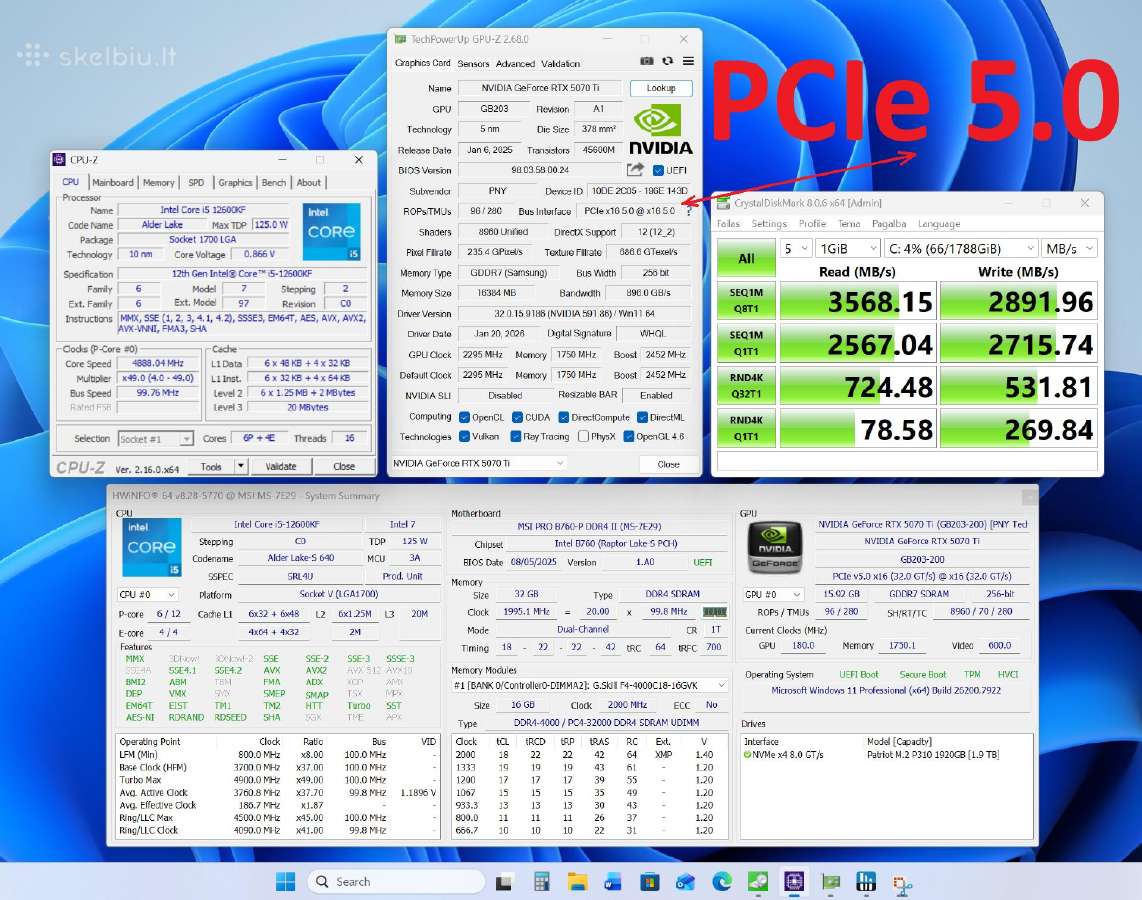 12600kf, 5070ti, 32gb RAM, 1.92tb SSD, Win11pro - nuotraukos Nr. 10