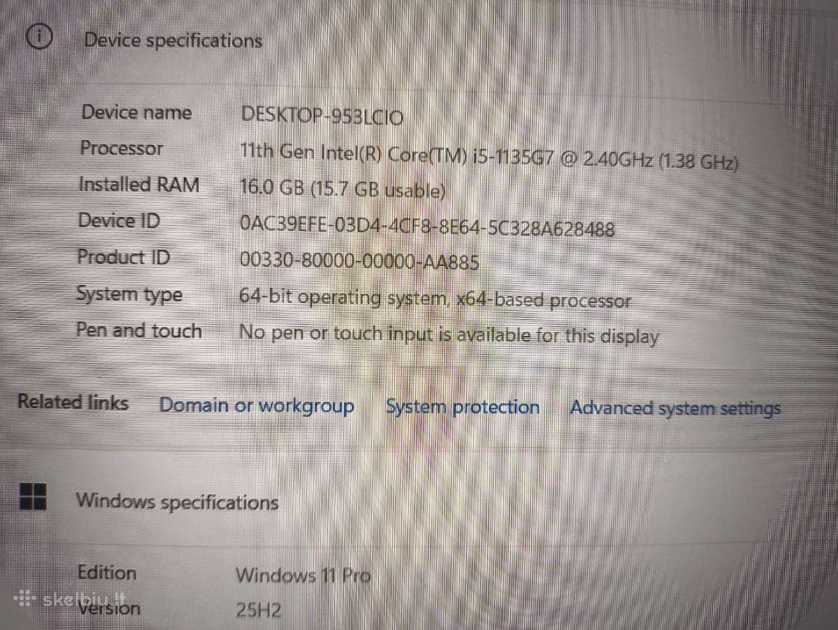 Precision 15.6 i5-1135g7 16/256gb T500 2gb 10% - nuotraukos Nr. 4