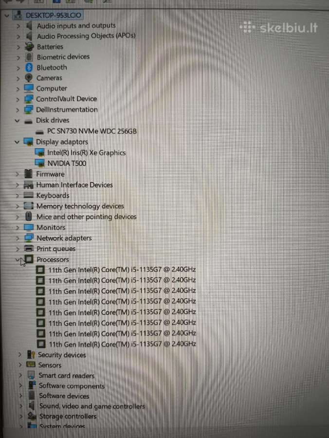 Precision 15.6 i5-1135g7 16/256gb T500 2gb 10% - nuotraukos Nr. 5