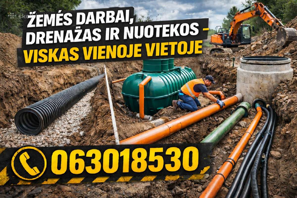 Drenažas,vandentiekis,nuotiekos