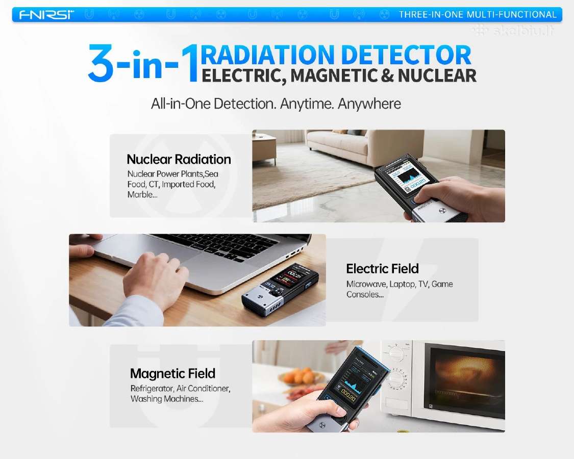 Elektromagnetinis + dozimetras 3in1 Ef/mf/nr - nuotraukos Nr. 4