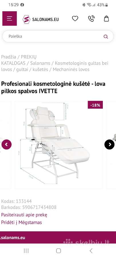 Profesionali kosmetologinė kėdė-gultas - nuotraukos Nr. 7