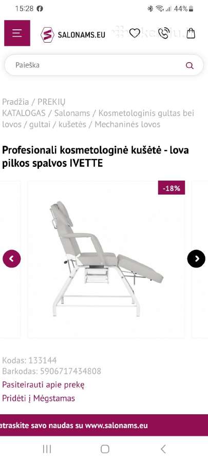 Profesionali kosmetologinė kėdė-gultas - nuotraukos Nr. 10