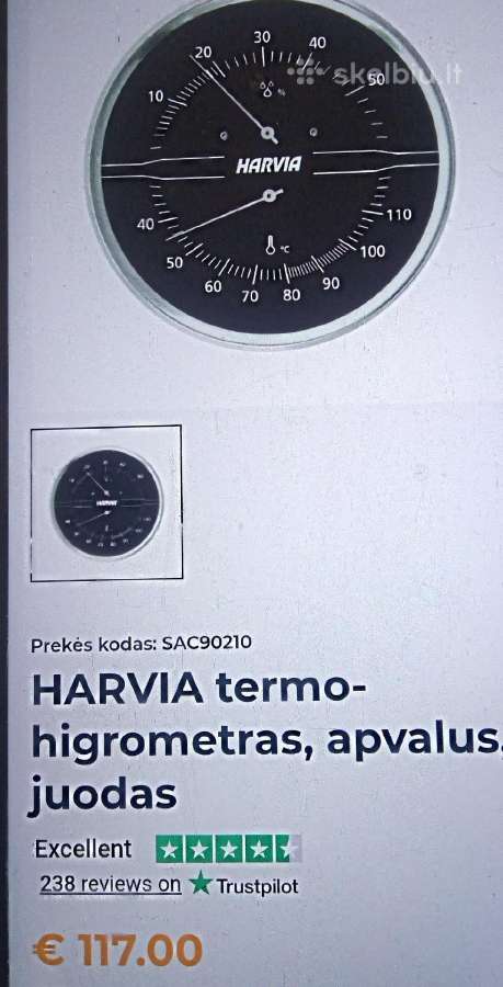 Pirties saunos termometras higrometras - nuotraukos Nr. 3