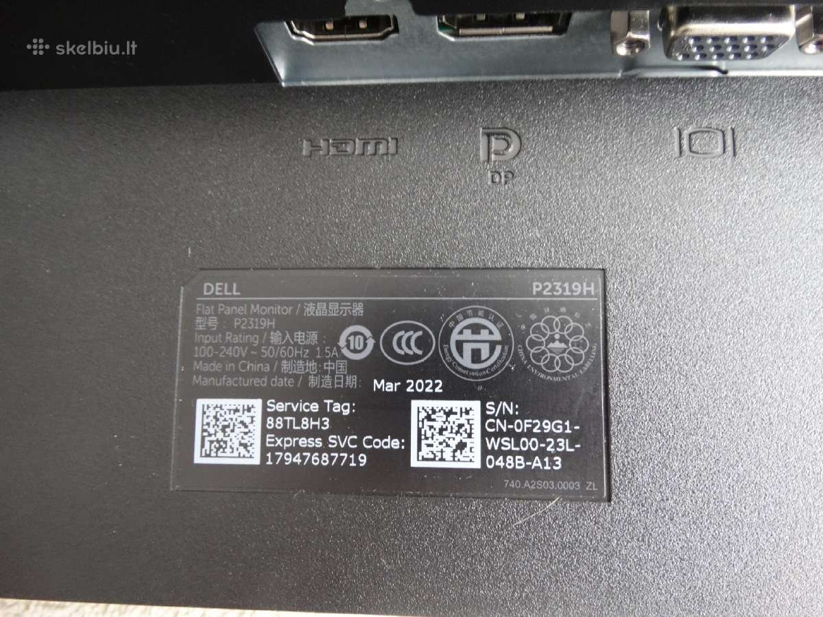 Monitorius Dell P2422h - nuotraukos Nr. 8
