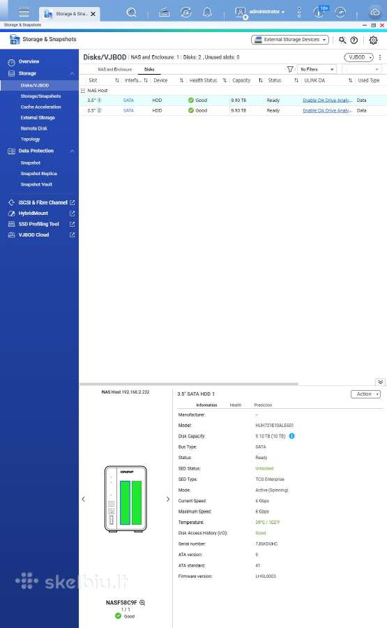 Qnap Ts-253 4gb RAM 20tb HDD - nuotraukos Nr. 9