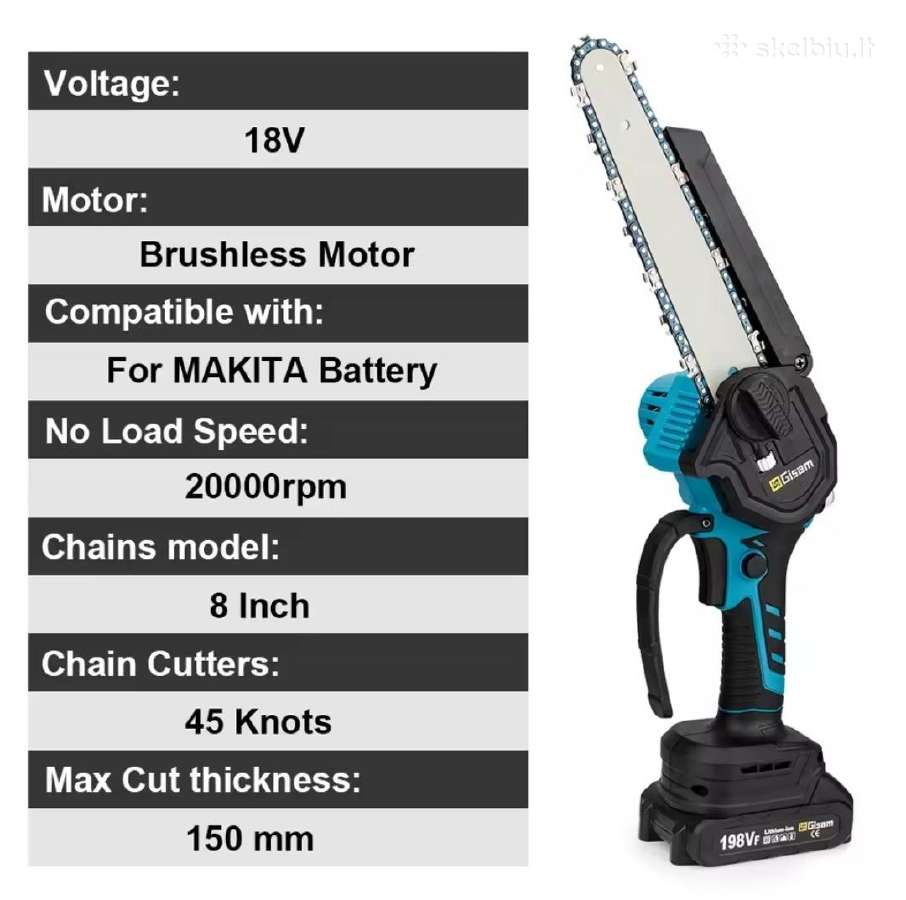 Gisam profesionalus 18v 8colių Makita analogas - nuotraukos Nr. 5