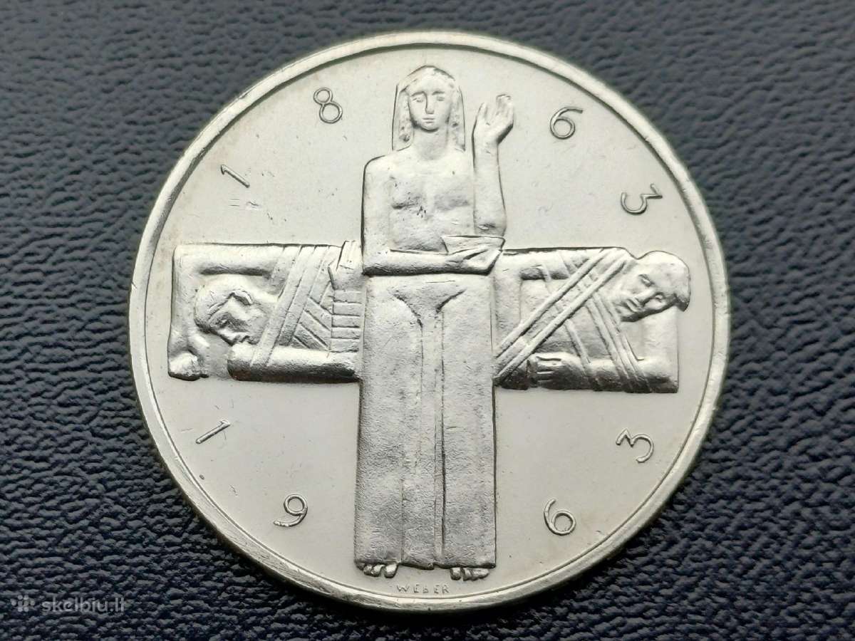 5 frankai 1963m. Šveicarija sidabras