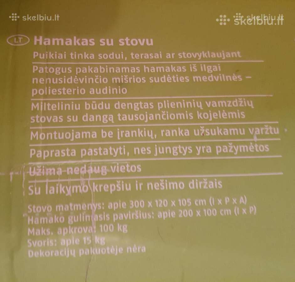 Hamakas su stovu - nuotraukos Nr. 2