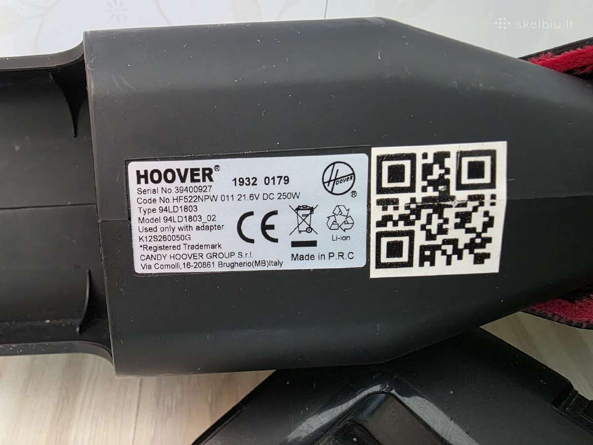 Dulkiu siurblys - sluota Hoover Hf522npw - nuotraukos Nr. 6