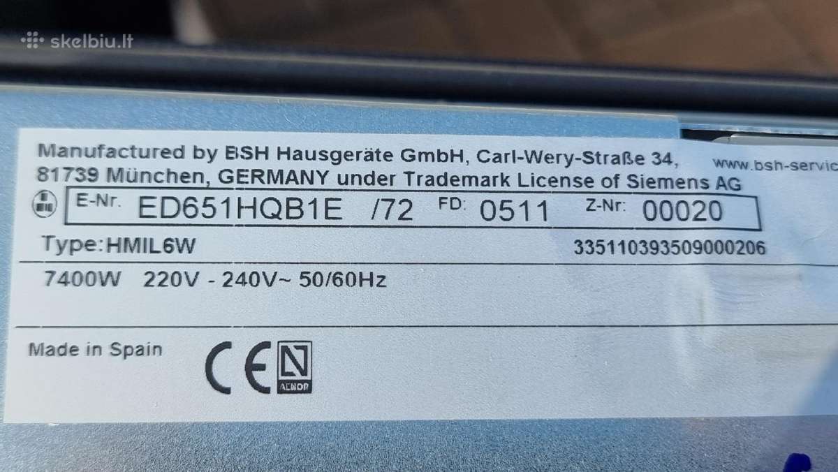 Nauja Siemens Hb578gbs3+ garantija - nuotraukos Nr. 15